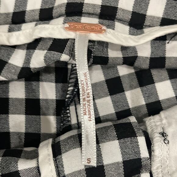 Free People Ankle Pants Black White Gingham High Rise Size Small - Picture 6 of 7